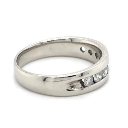1 ctw Diamond Band Ring 14K White Gold 7.4 g Size 11.5
