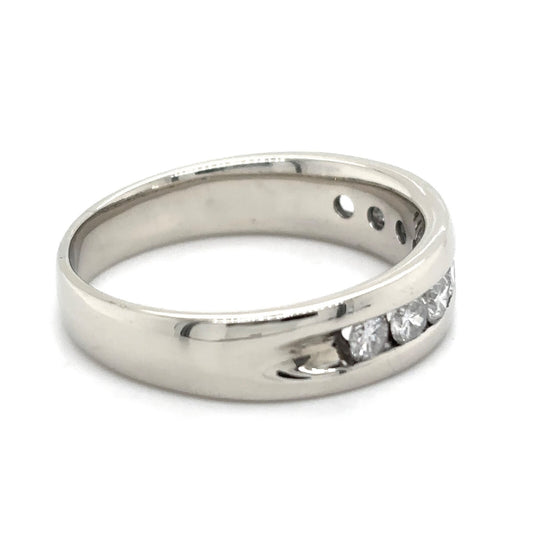 1 ctw Diamond Band Ring 14K White Gold 7.4 g Size 11.5