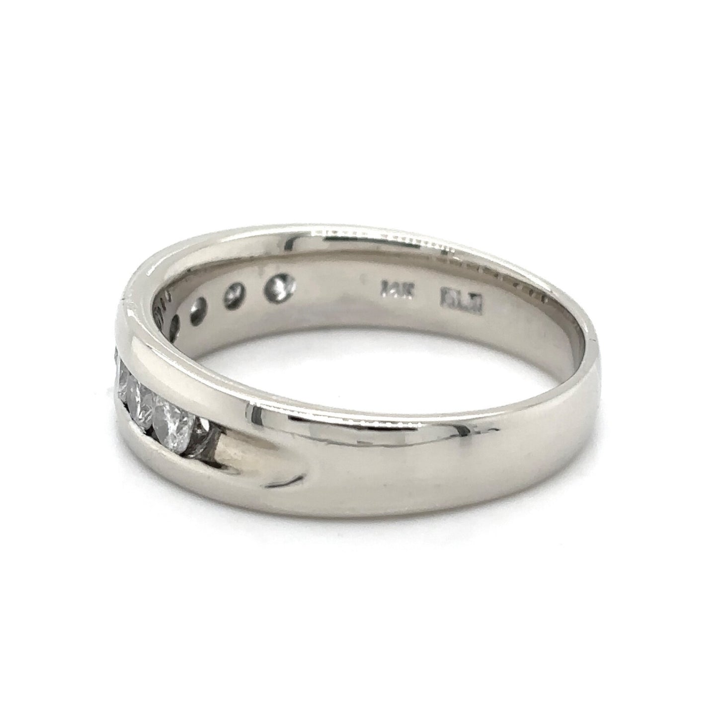 1 ctw Diamond Band Ring 14K White Gold 7.4 g Size 11.5