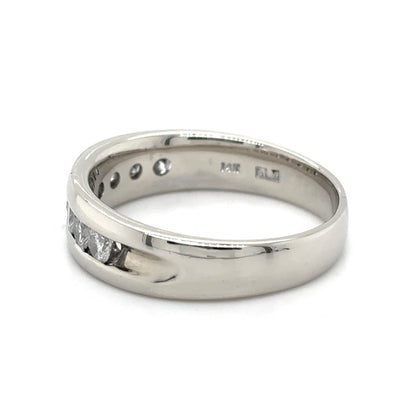 1 ctw Diamond Band Ring 14K White Gold 7.4 g Size 11.5