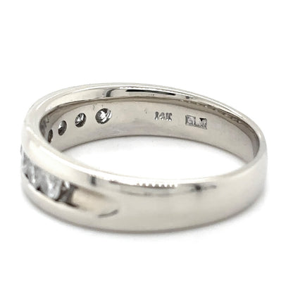 1 ctw Diamond Band Ring 14K White Gold 7.4 g Size 11.5