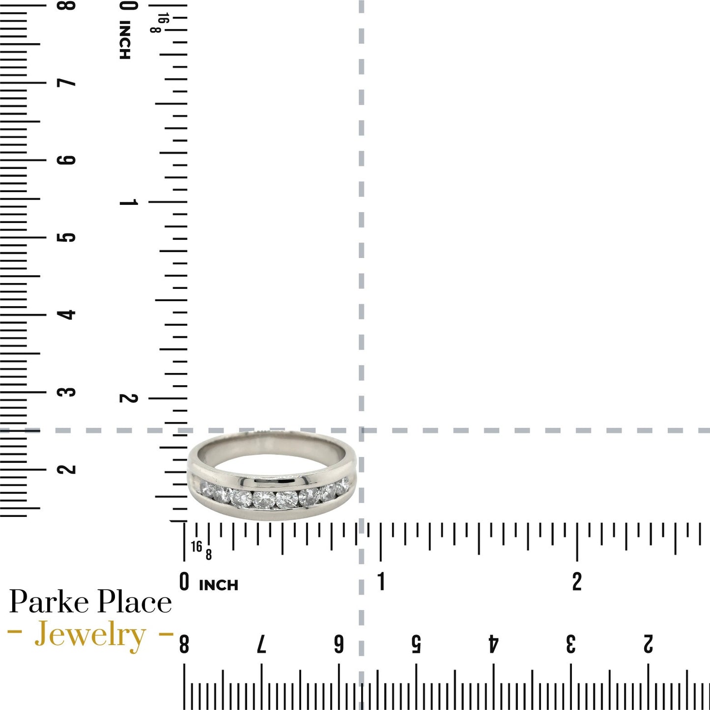 1 ctw Diamond Band Ring 14K White Gold 7.4 g Size 11.5