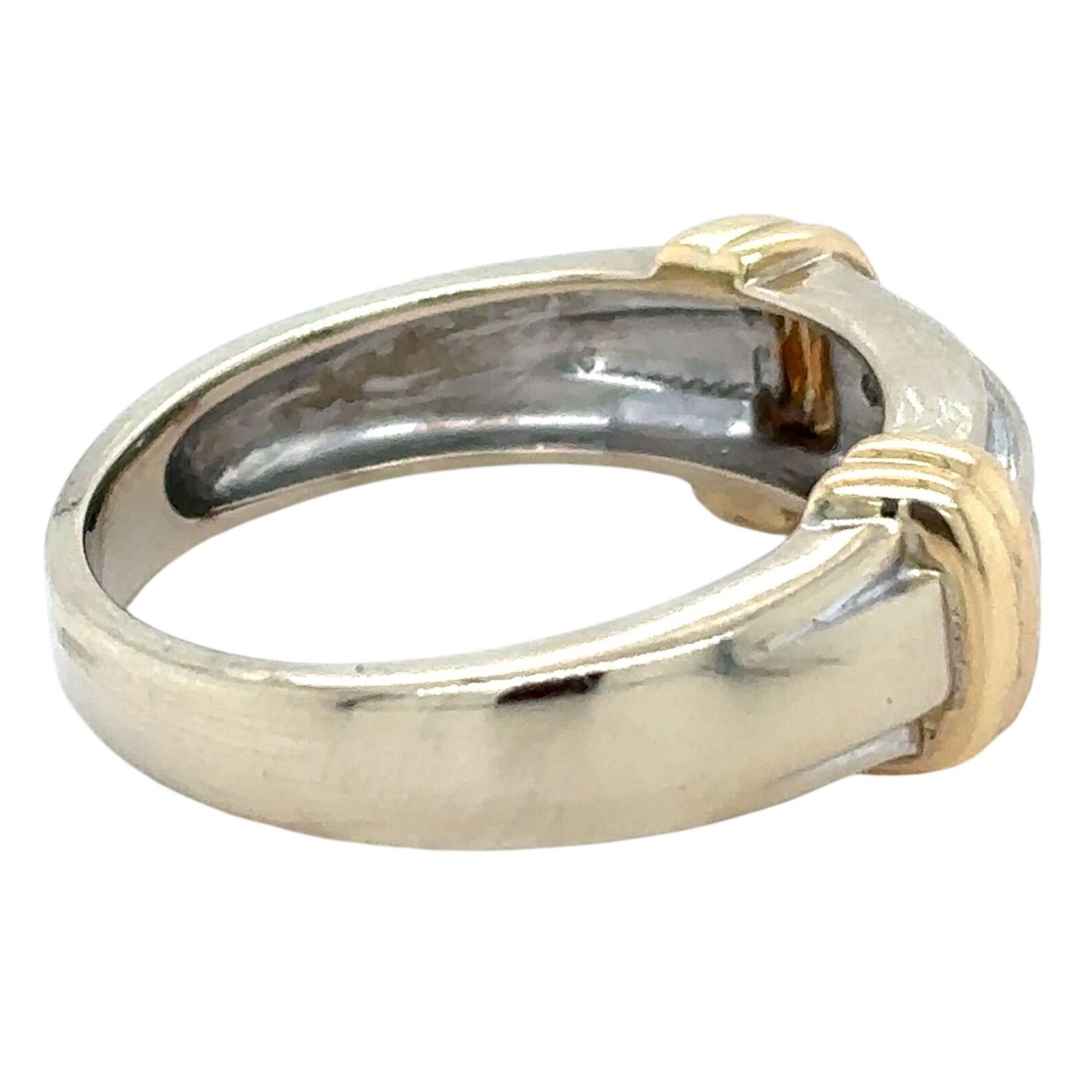 1/20ctw Diamond 14k Two-Tone Gold Size 10 Band Ring SI-2 Clarity G-H Color 6.7g