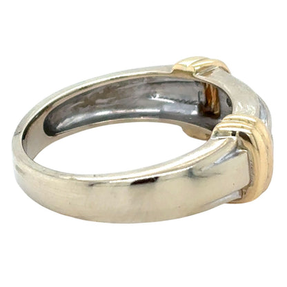 1/20ctw Diamond 14k Two-Tone Gold Size 10 Band Ring SI-2 Clarity G-H Color 6.7g