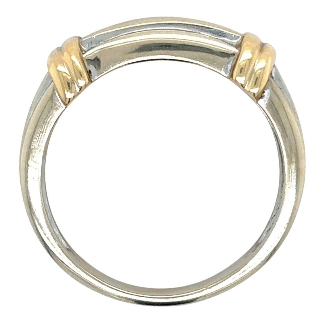 1/20ctw Diamond 14k Two-Tone Gold Size 10 Band Ring SI-2 Clarity G-H Color 6.7g
