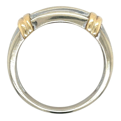 1/20ctw Diamond 14k Two-Tone Gold Size 10 Band Ring SI-2 Clarity G-H Color 6.7g