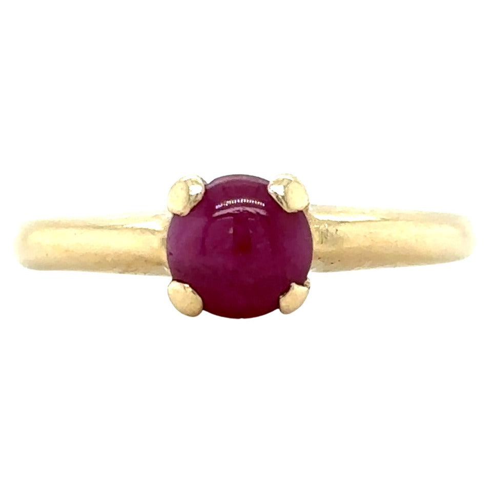 14k Yellow Gold Ruby Solitaire Size 6.75 Ring 2.3g
