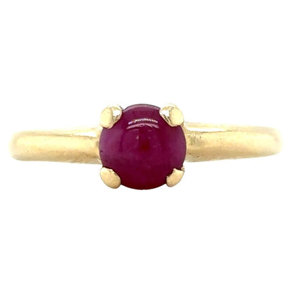 14k Yellow Gold Ruby Solitaire Size 6.75 Ring 2.3g