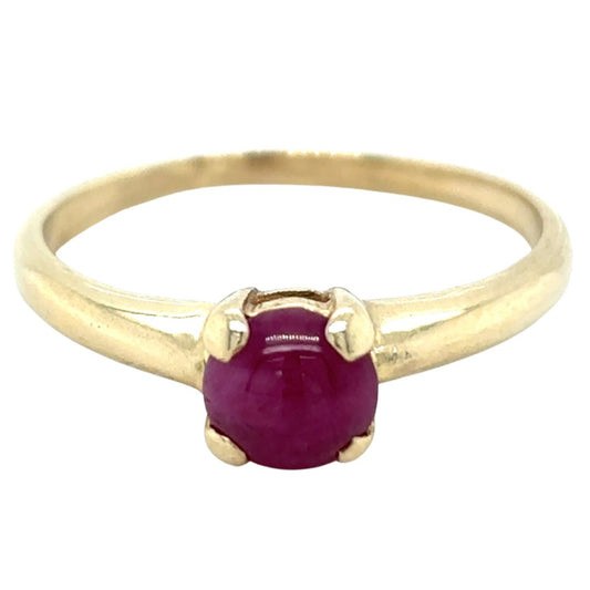 14k Yellow Gold Ruby Solitaire Size 6.75 Ring 2.3g