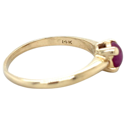14k Yellow Gold Ruby Solitaire Size 6.75 Ring 2.3g