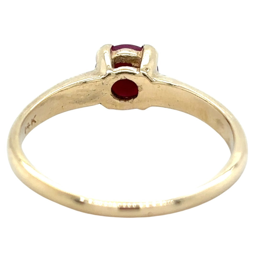 14k Yellow Gold Ruby Solitaire Size 6.75 Ring 2.3g