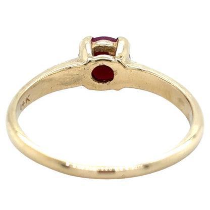 14k Yellow Gold Ruby Solitaire Size 6.75 Ring 2.3g