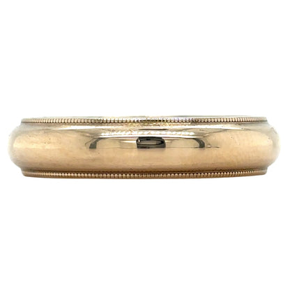 5mm Milgrain Wedding Band Ring 14k Yellow Gold 5.5g Size 10.5