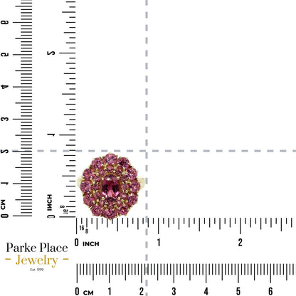 Vintage 14k Yellow Gold Pink Tourmaline Cluster Size 8 Ring 5.6g