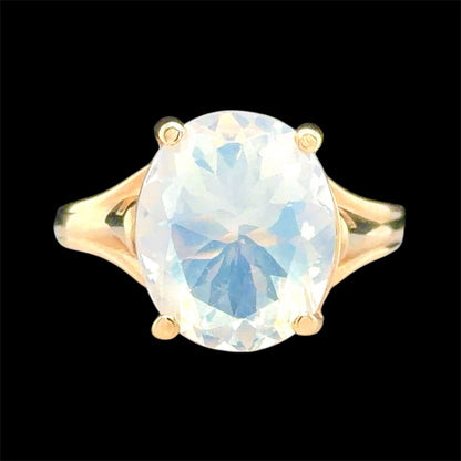 Opalite Solitaire 10K Yellow Gold Ring 3.0g Size 6.75