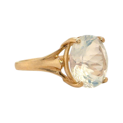 Opalite Solitaire 10K Yellow Gold Ring 3.0g Size 6.75