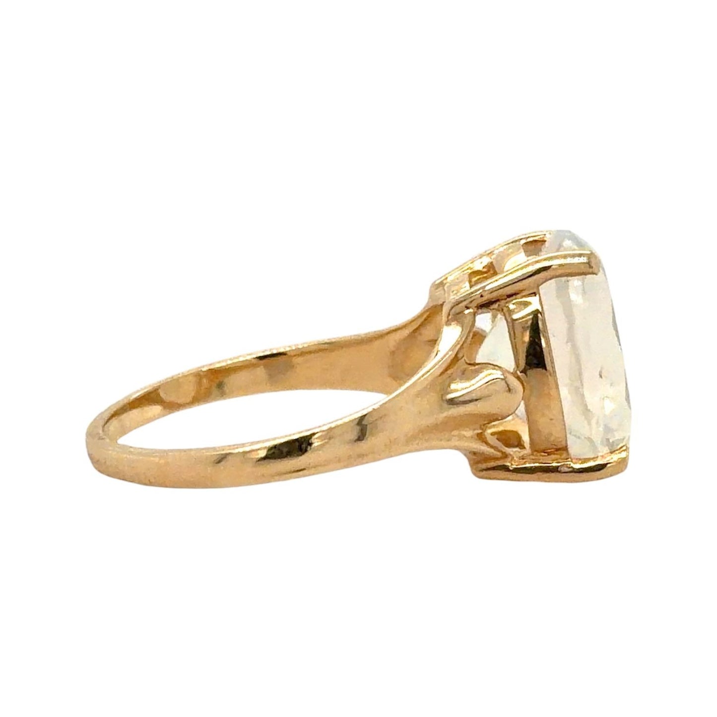 Opalite Solitaire 10K Yellow Gold Ring 3.0g Size 6.75