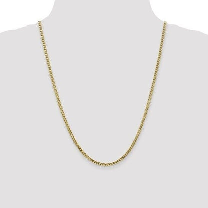 Leslies 10K Gold 2.4mm Flat Beveled Curb Chain Necklace 24 Inches Long