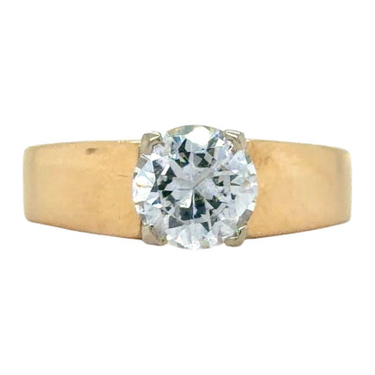 Cubic Zirconia Solitaire 14k Yellow Gold Ring 7.1g Size 7.25