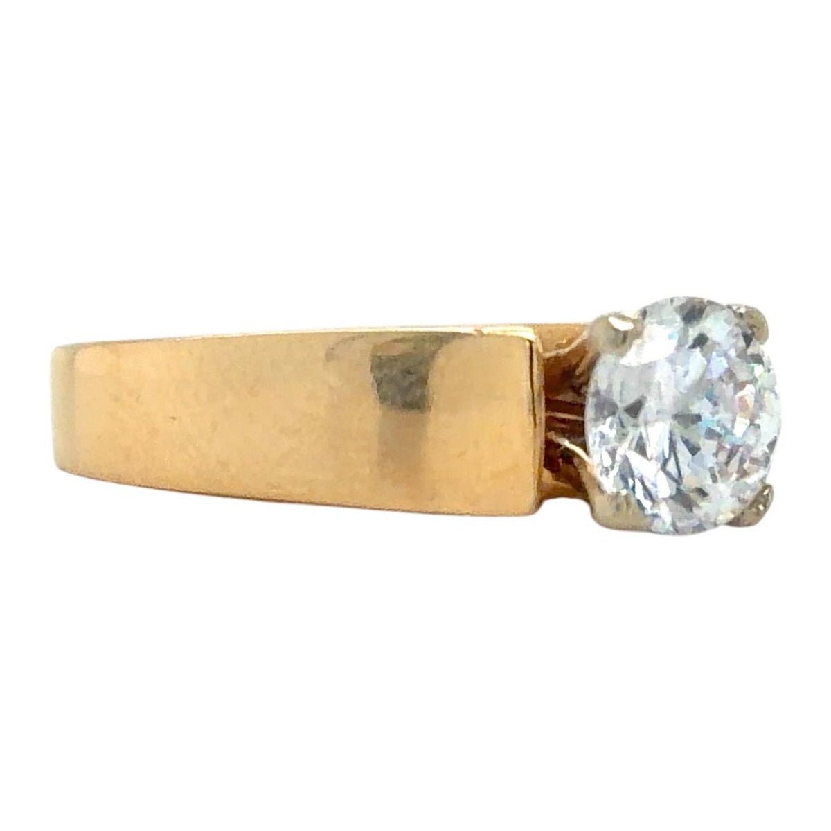 Cubic Zirconia Solitaire 14k Yellow Gold Ring 7.1g Size 7.25