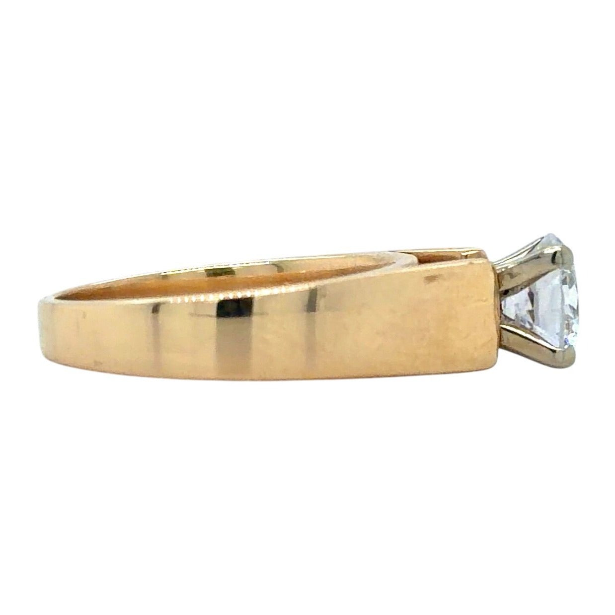 Cubic Zirconia Solitaire 14k Yellow Gold Ring 7.1g Size 7.25