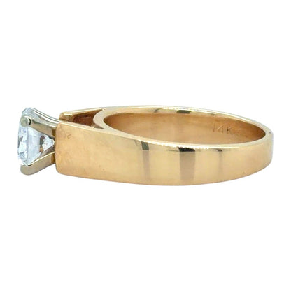 Cubic Zirconia Solitaire 14k Yellow Gold Ring 7.1g Size 7.25