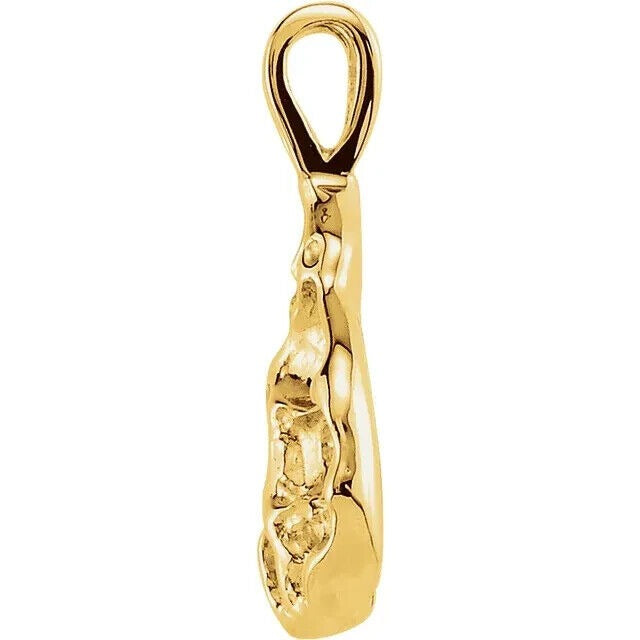 10K Yellow Gold 22Mm X 13Mm Nugget Pendant