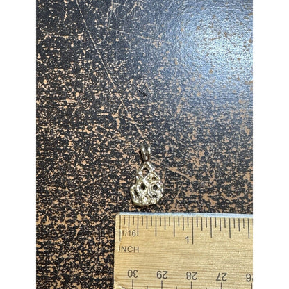 10K Yellow Gold 22Mm X 13Mm Nugget Pendant