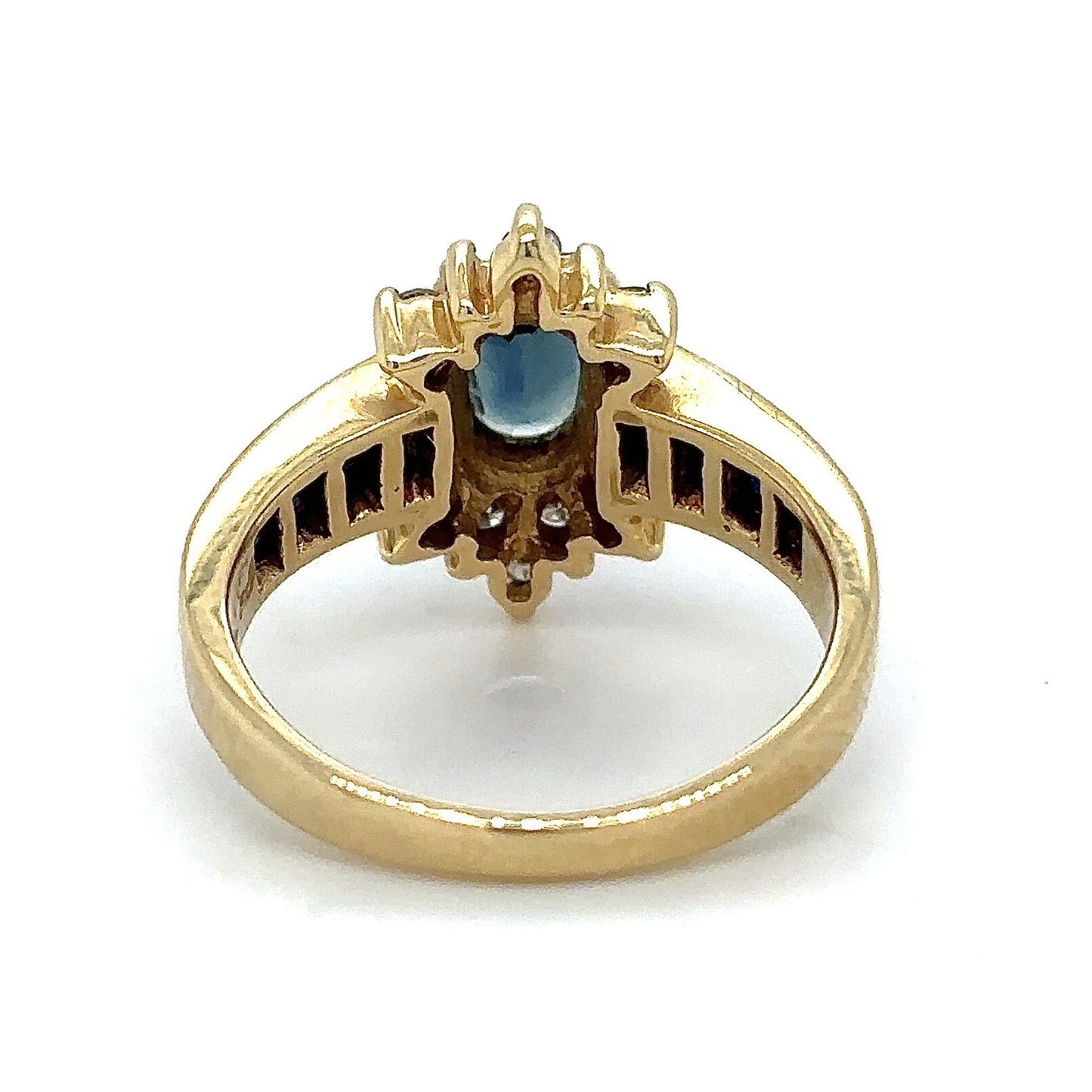 1.65ctw Sapphire & Diamond 14k Yellow Ring 3.6g Size 3.25