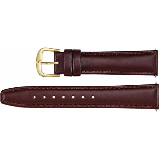 Brown Leather Watch Strap Gold & Silver 18mm Replacement Band Mens & Womens Watch Accessory