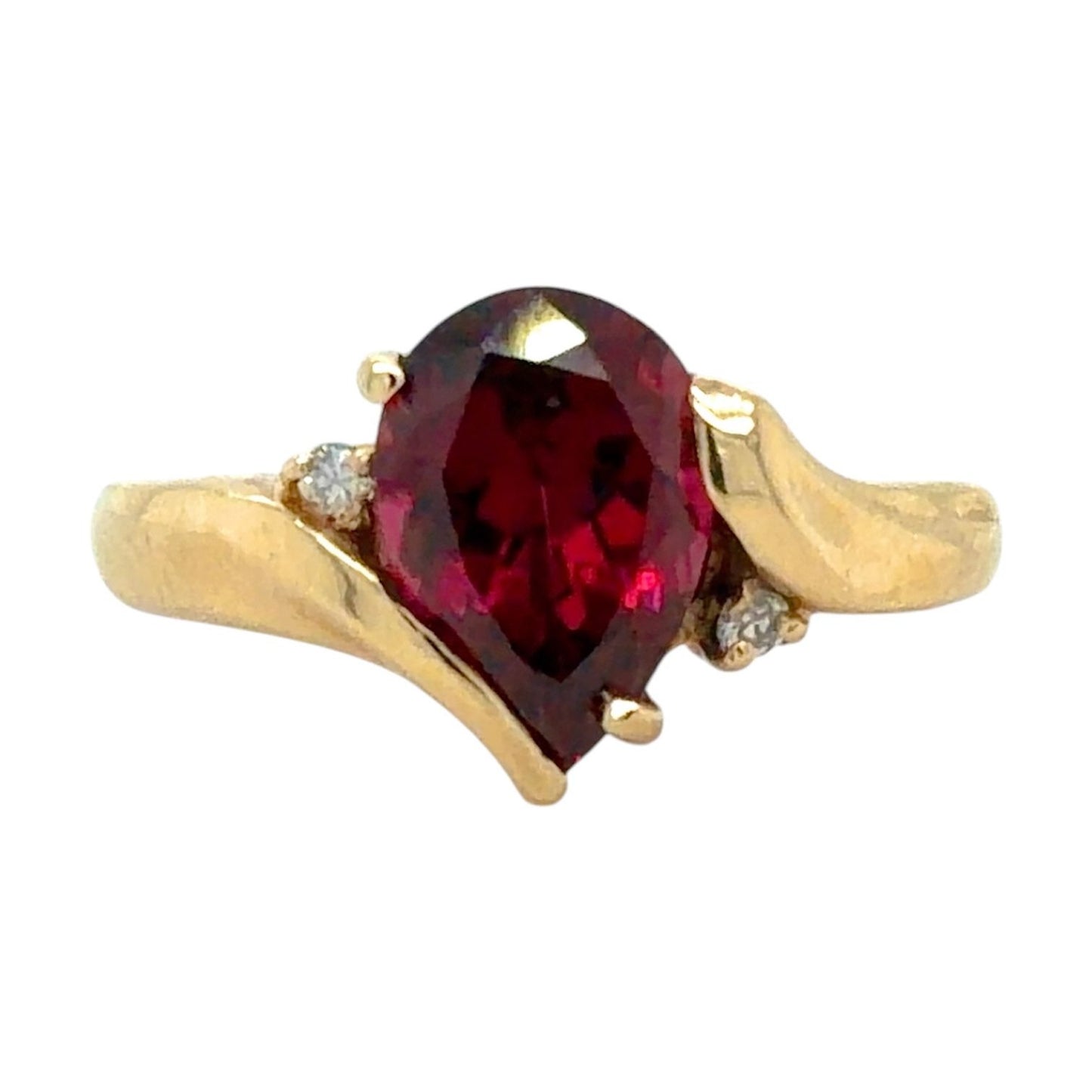 Amethyst & Diamond 14k Yellow Gold Ring 4.0g Size 6.25