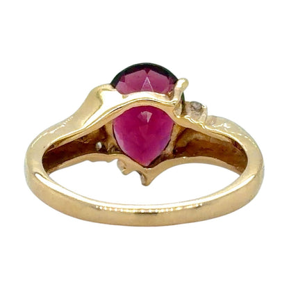 Amethyst & Diamond 14k Yellow Gold Ring 4.0g Size 6.25