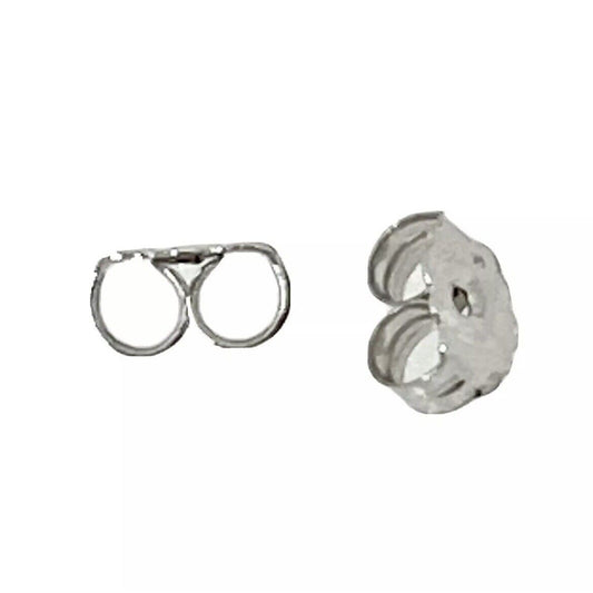 Set of 2 Real 10K White Gold Ultra-Lightweight Friction Earring Back 4.2 mm