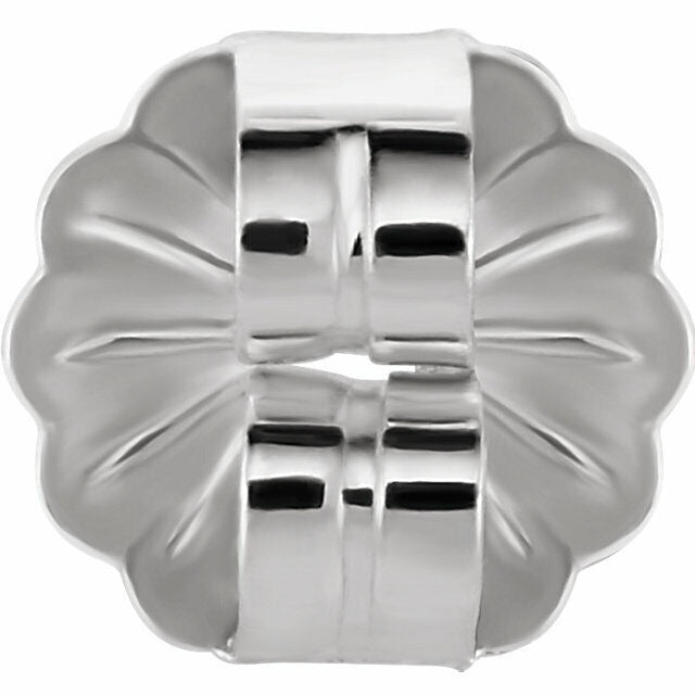 925 Sterling Silver Medium Weight Friction Earring Back 5.2 mm Pad Pair