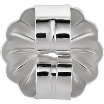 925 Sterling Silver Medium Weight Friction Earring Back 5.2 mm Pad Pair