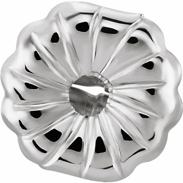 925 Sterling Silver Medium Weight Friction Earring Back 5.2 mm Pad Pair