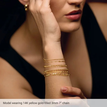14K Yellow Gold-Filled 1mm Hollow Bead Chain Necklace With Spring Ring Clasp 18 Inches
