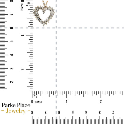 10k Yellow Gold 1/2ctw Diamond Heart Pendant 1.7g