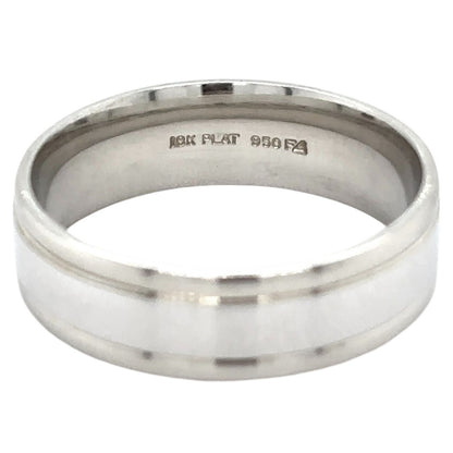 10k White Gold and Platinum 6.5mm Size 9.5 Band 8.1g