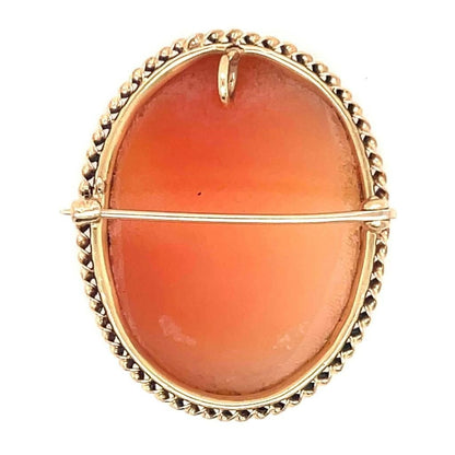 Vintage Cameo Pin Brooch Pendant 10K Yellow Gold 5.9g