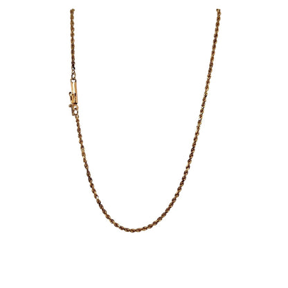 1.3mm 14k Yellow Gold Rope Chain Necklace 24" 5.2g