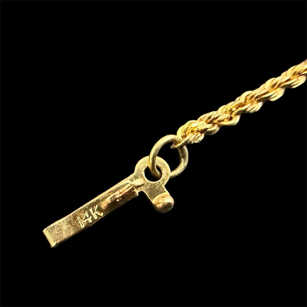 1.3mm 14k Yellow Gold Rope Chain Necklace 24" 5.2g