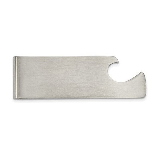 Chisel Stainless Steel Brushed Money Clip With Built-In Bottle Opener