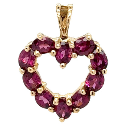 14k Yellow Gold Amethyst Heart Pendant 2.5g
