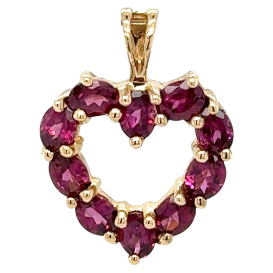 14k Yellow Gold Amethyst Heart Pendant 2.5g