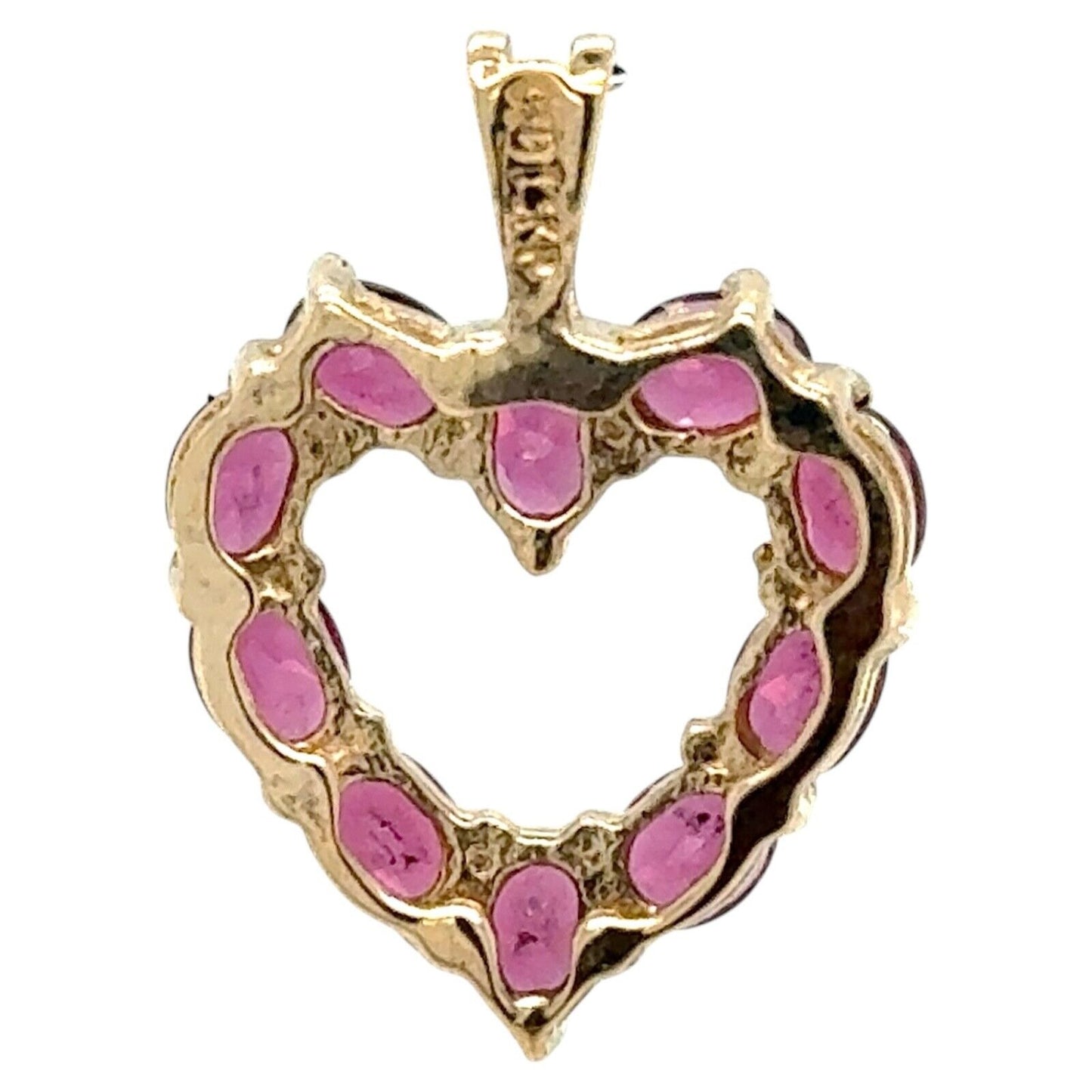 14k Yellow Gold Amethyst Heart Pendant 2.5g