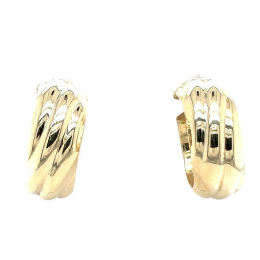 14K Yellow Gold Hoop Earrings 3.8g