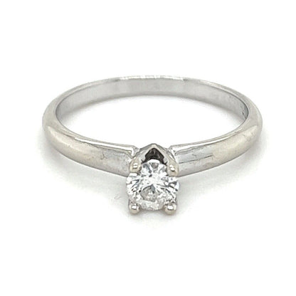 .23 CT Solitaire Diamond Engagement Ring 14K White Gold Size 6