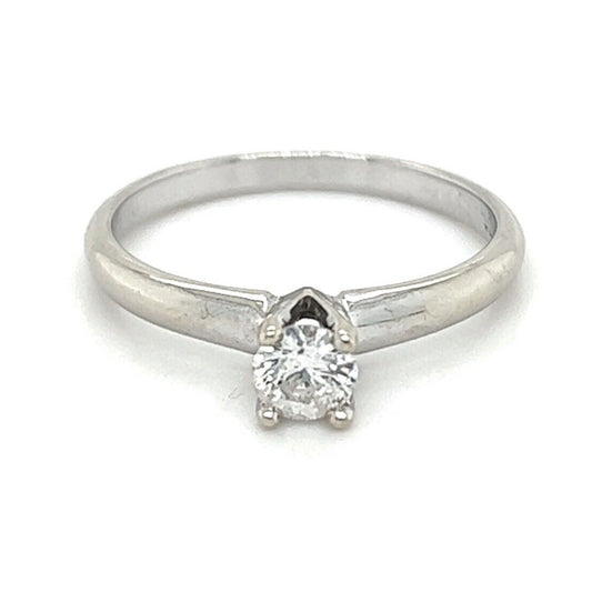 .23 CT Solitaire Diamond Engagement Ring 14K White Gold Size 6, 2.0g