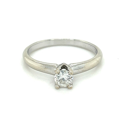 .23 CT Solitaire Diamond Engagement Ring 14K White Gold Size 6